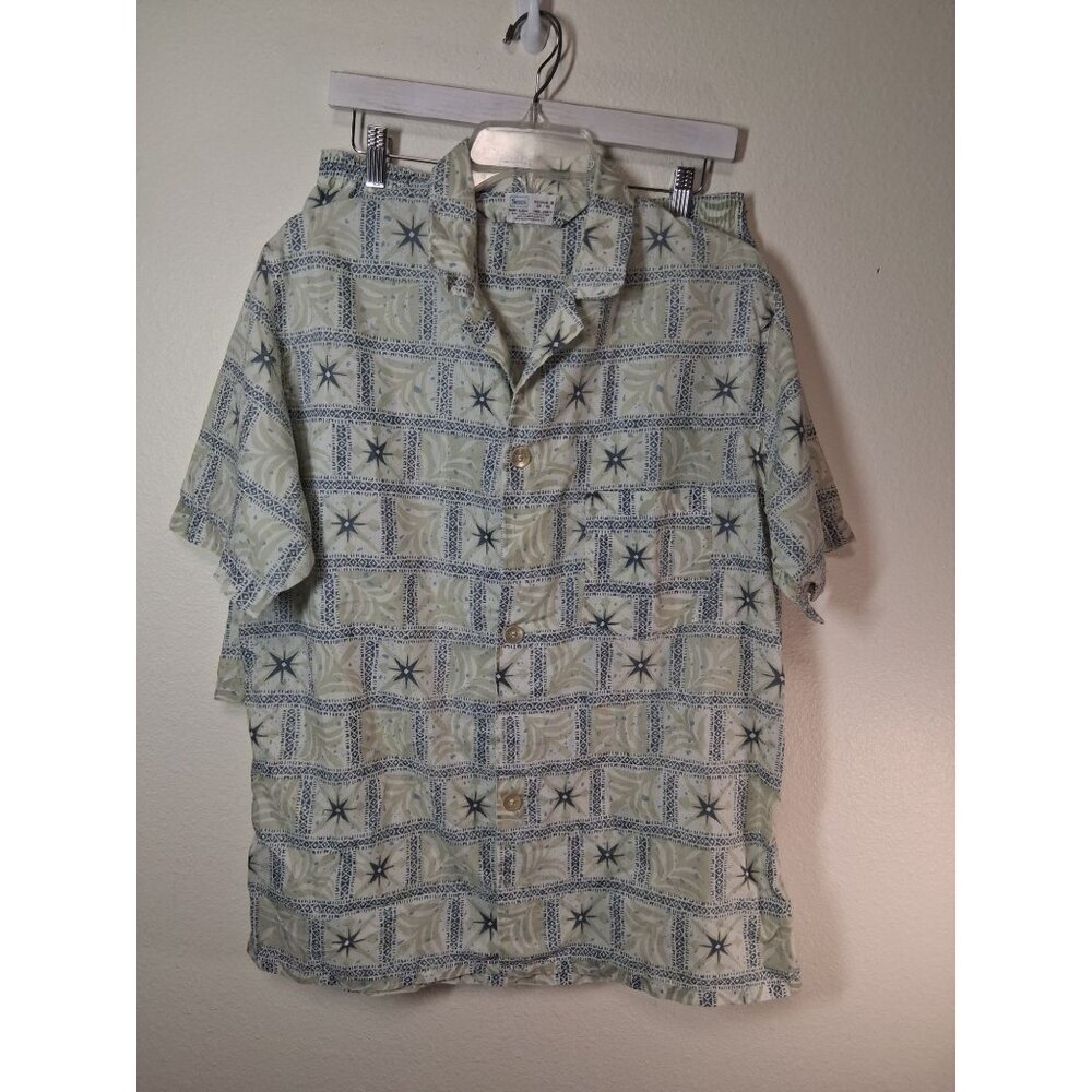 VTG Sears Men's Pajama Set Shorts and Button Down Casual Grandpa Y2K Size Medium